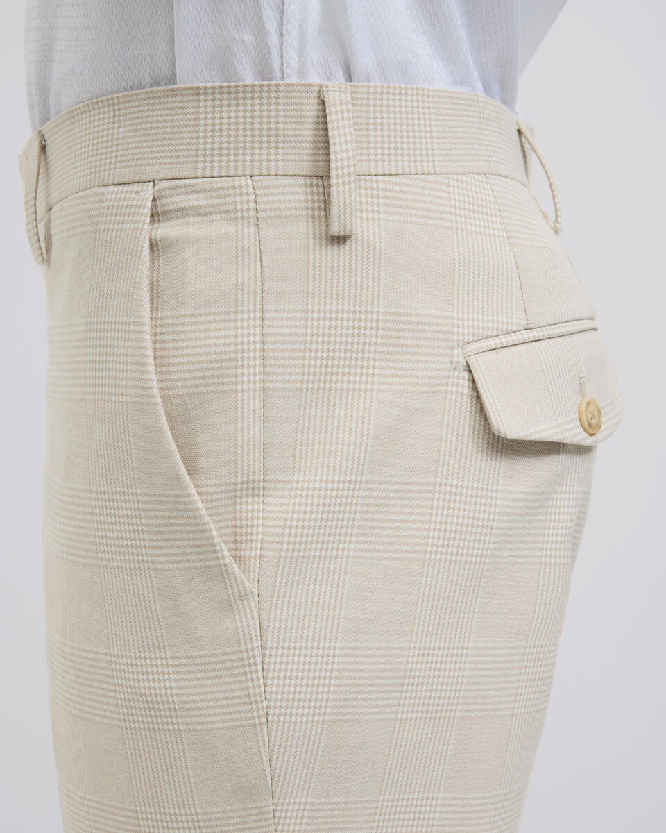 Prince of Wales Check Tailored Suit Pant, Natural Check, hi-res